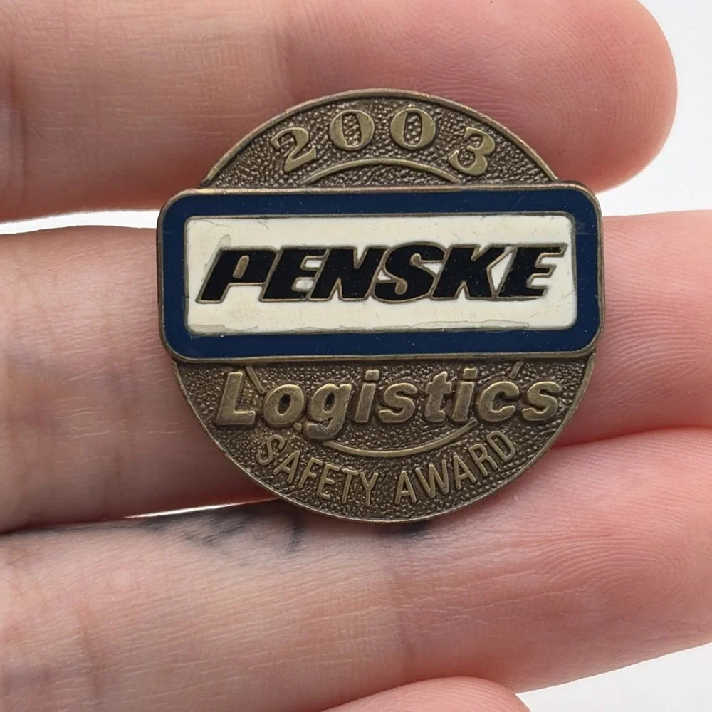 2003 Penske Logistics Safety Award Bronze Tone Lapel Hat Pin